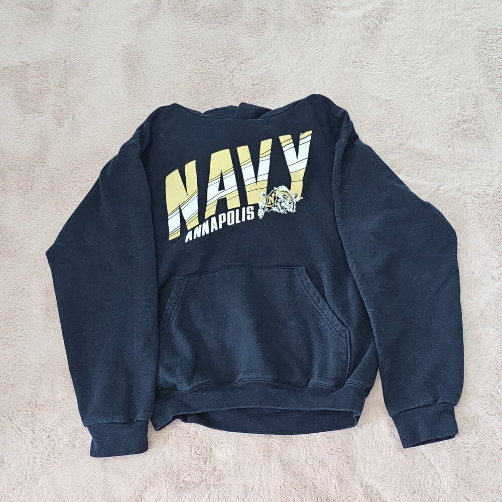 Champion Navy Youth Large 10-12 Naval Academy Hoodie Sweatshirt